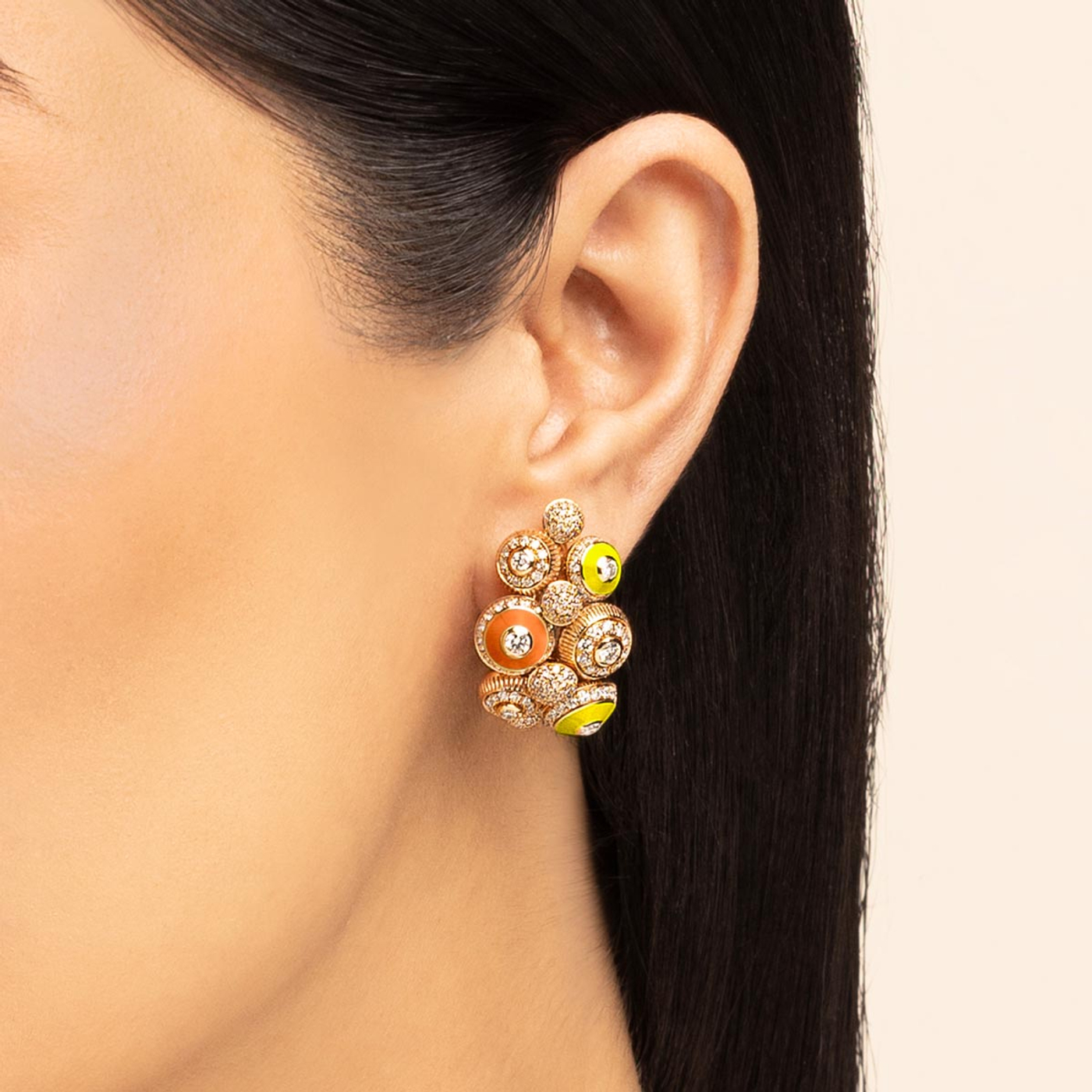Poetry in Motion Symphony Yellow-Orange Earrings