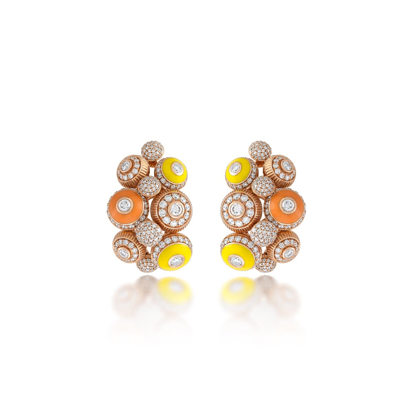 Poetry in Motion Symphony Yellow-Orange Earrings