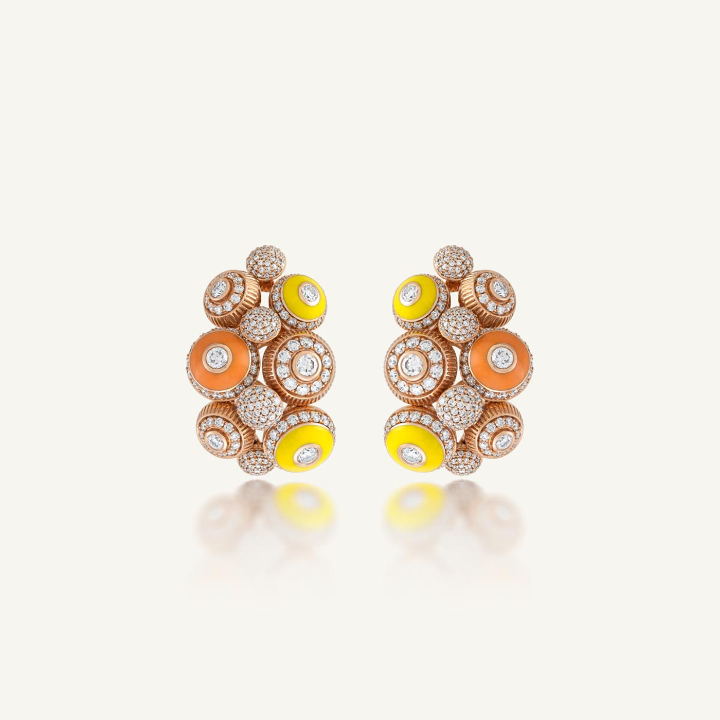 Poetry in Motion Symphony Yellow-Orange Earrings