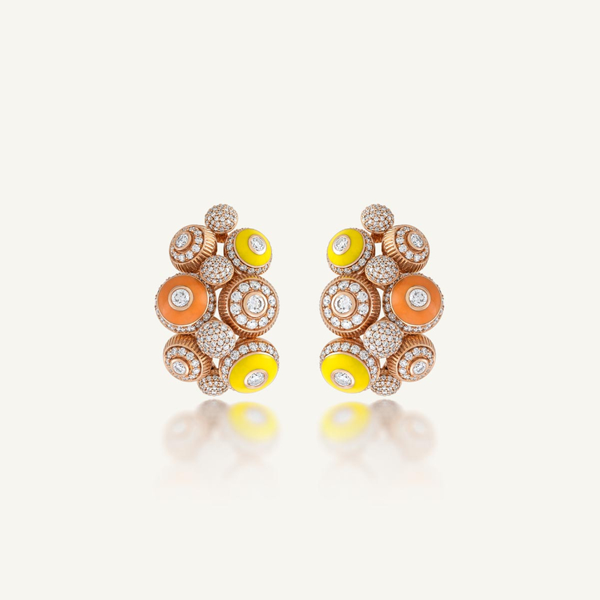 Poetry in Motion Symphony Yellow-Orange Earrings