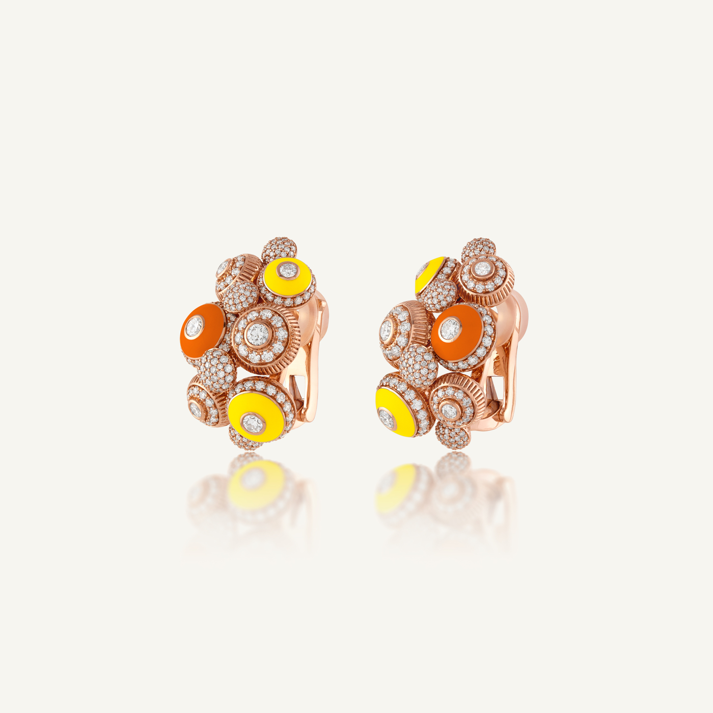 Poetry in Motion Symphony Yellow-Orange Earrings