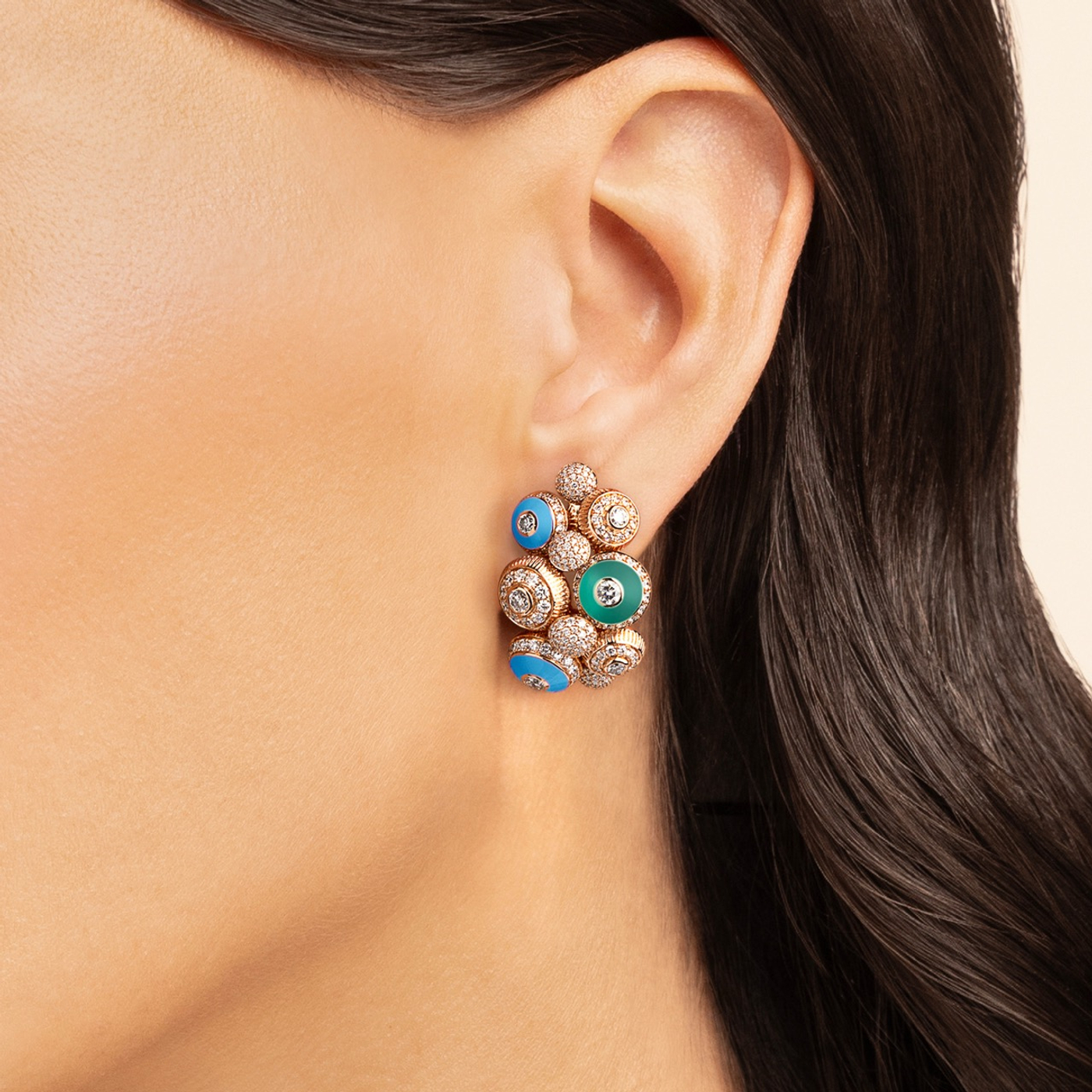Poetry in Motion Symphony Blue-Green Earrings