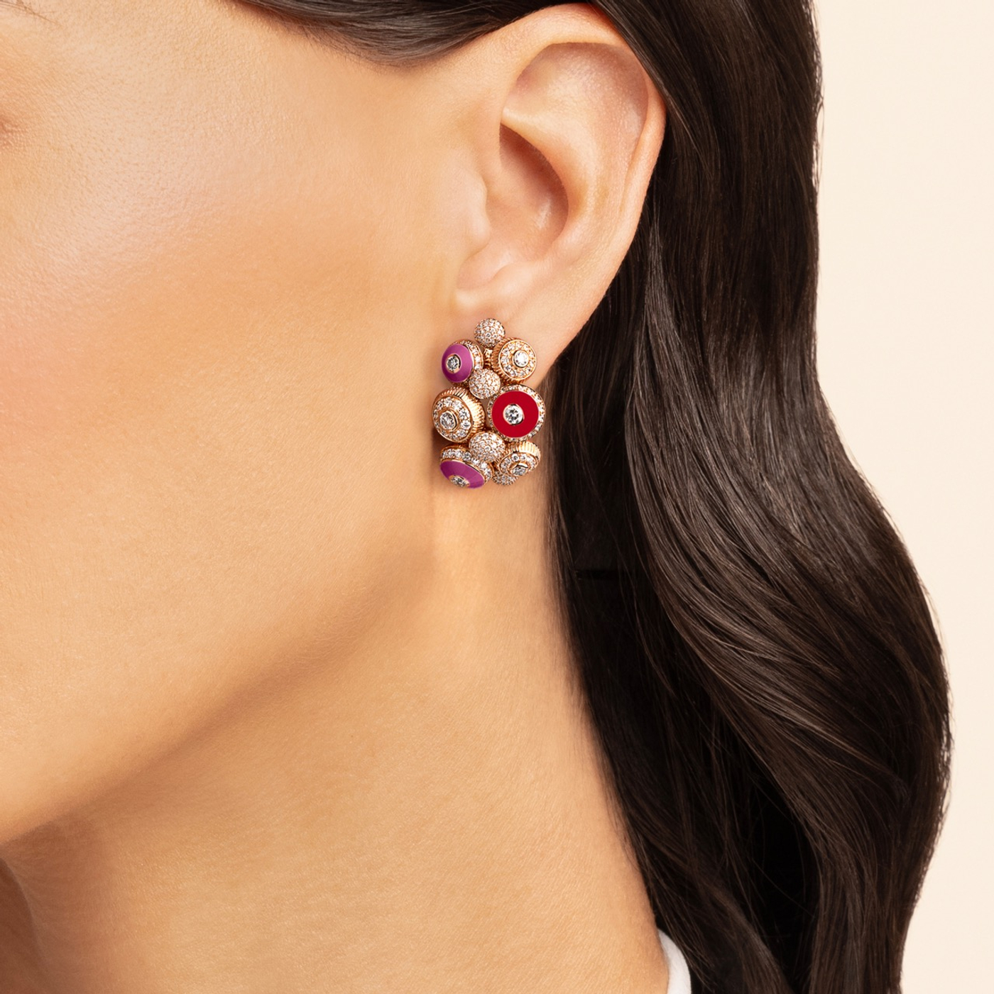 Poetry in Motion Symphony Purple-Red Earrings