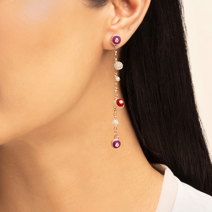 Poetry in Motion Rhythm Purple-Red Danglers