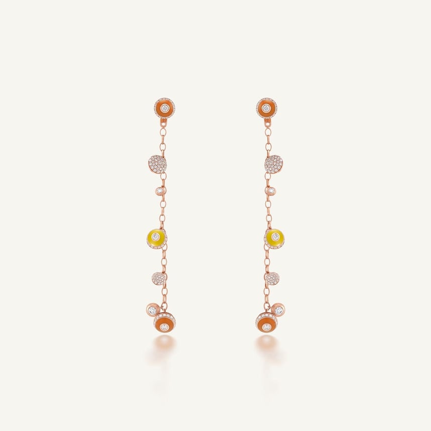 Poetry in Motion Rhythm Yellow-Orange Danglers