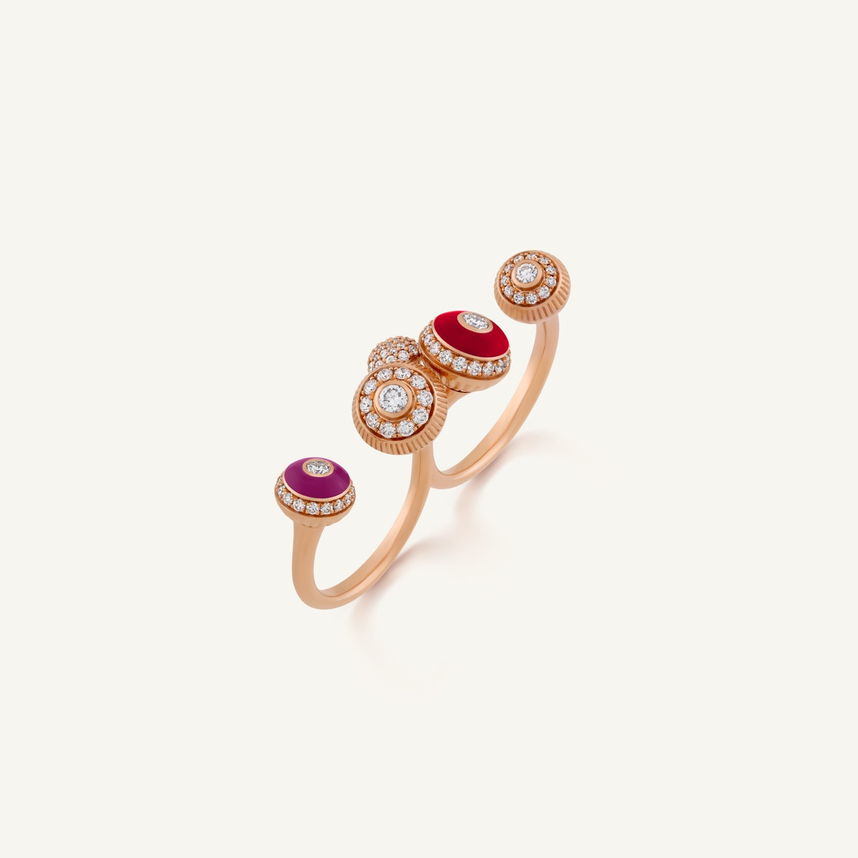 Poetry in Motion Purple-Red Two-Finger Ring
