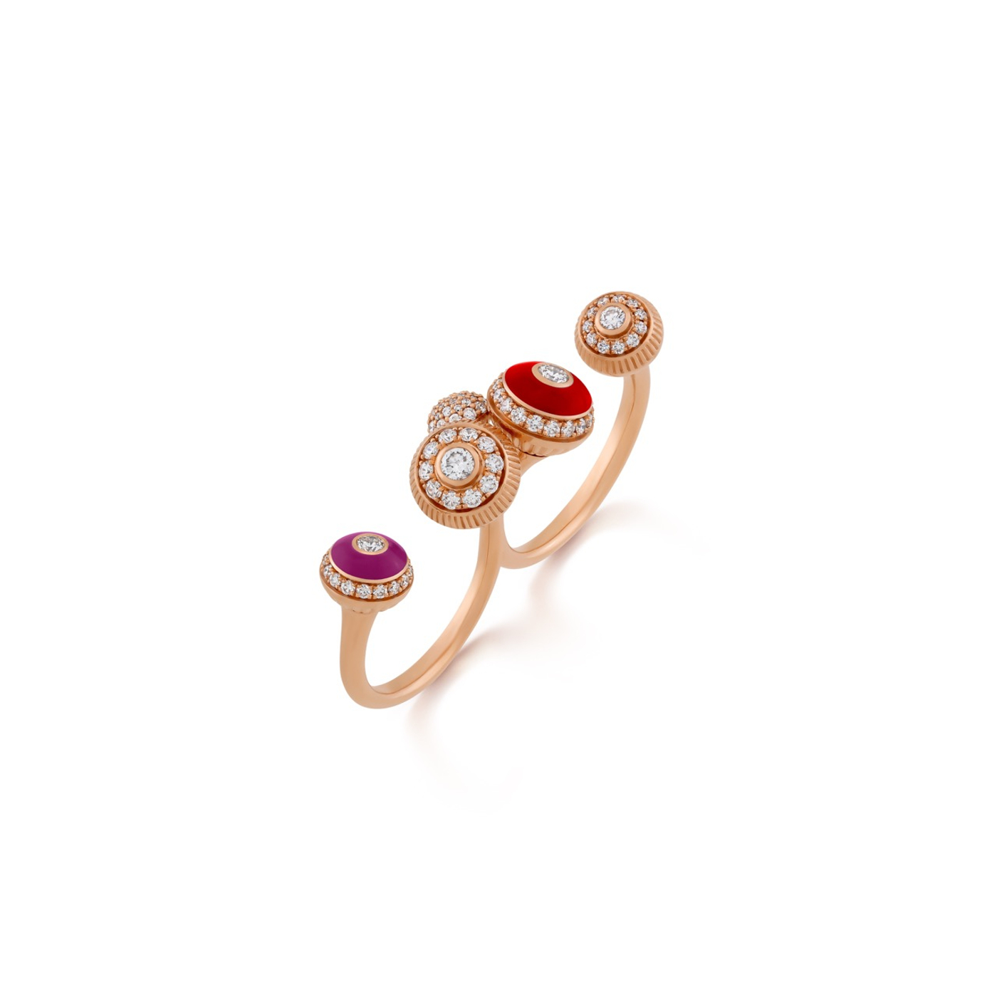 Poetry in Motion Purple-Red Two-Finger Ring