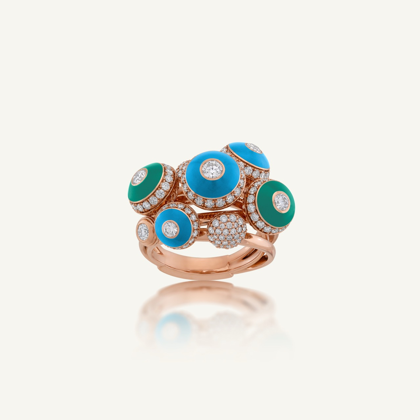 Poetry in Motion Symphony Blue-Green Ring