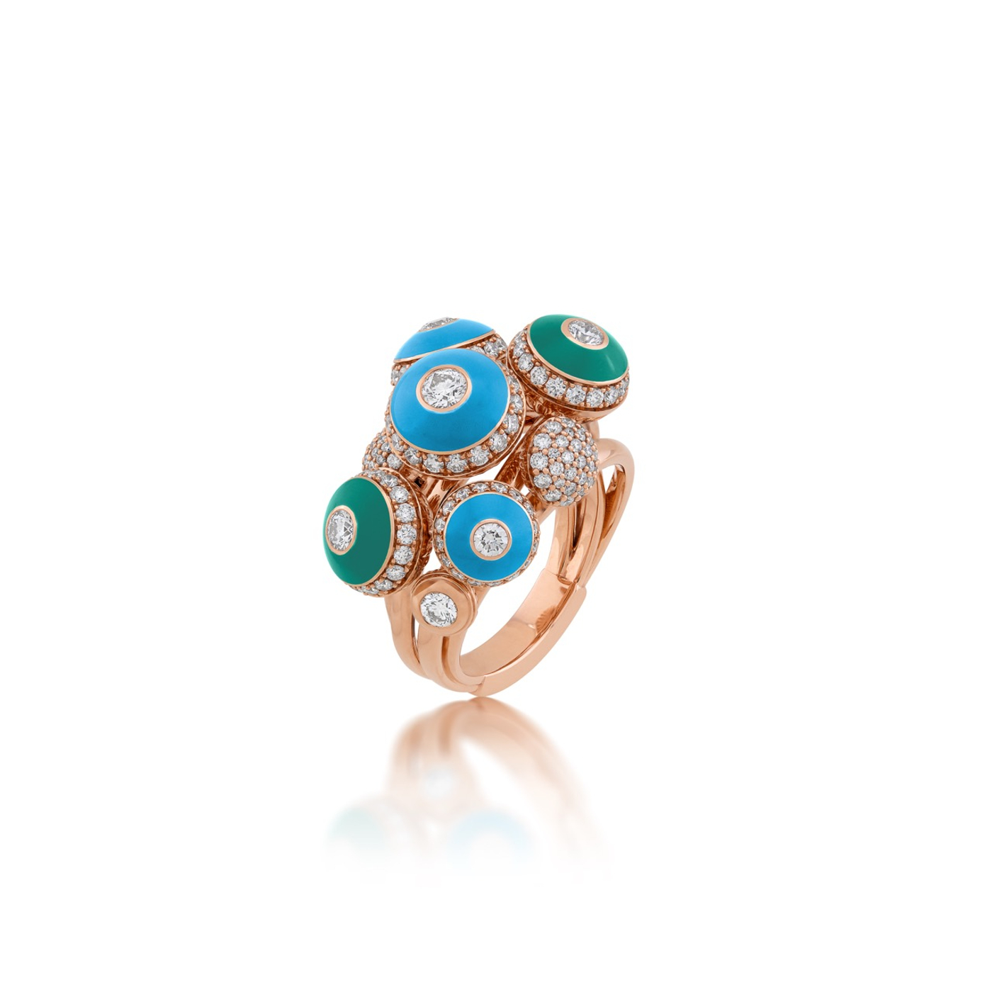 Poetry in Motion Symphony Blue-Green Ring