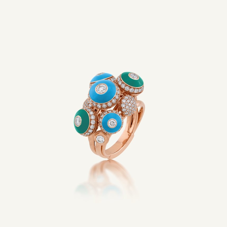 Poetry in Motion Symphony Blue-Green Ring