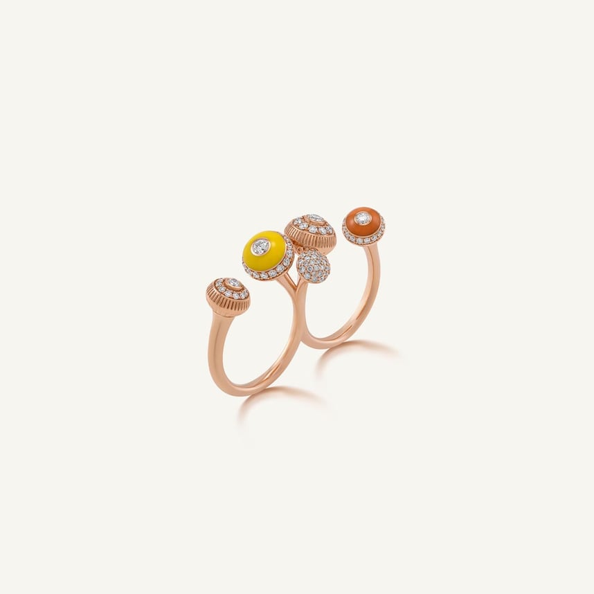 Poetry in Motion Amber Two-Finger Ring