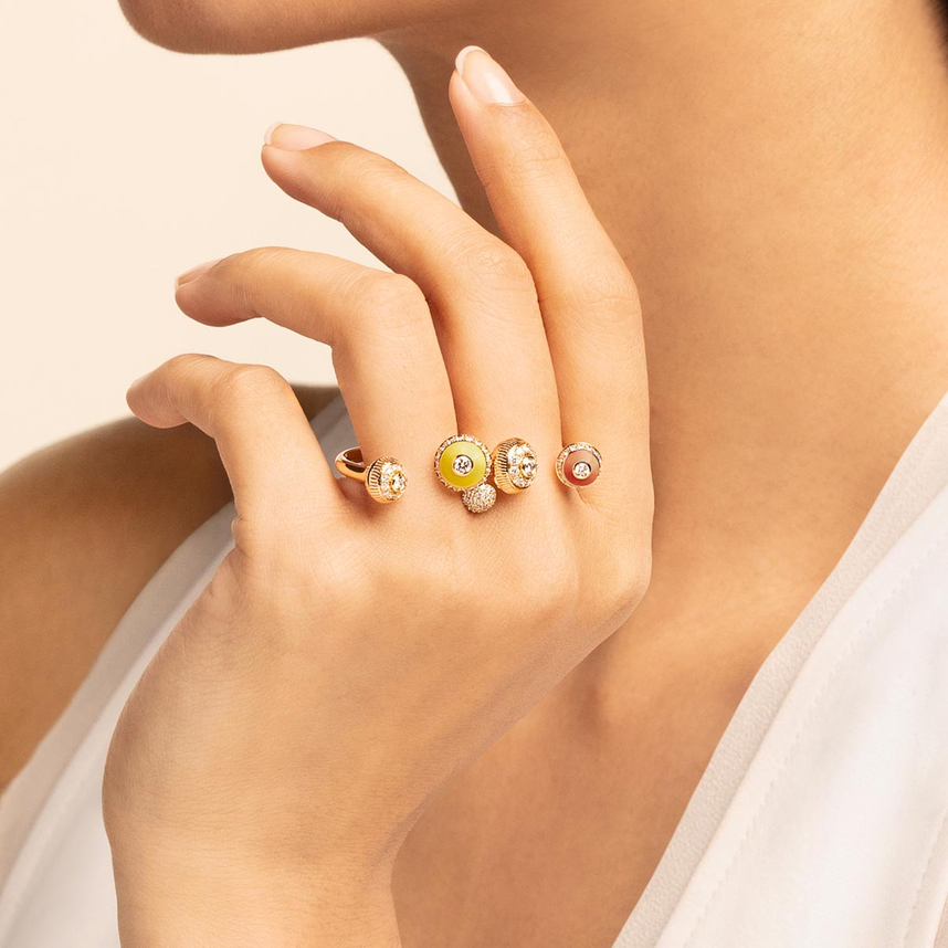 Poetry in Motion Amber Two-Finger Ring