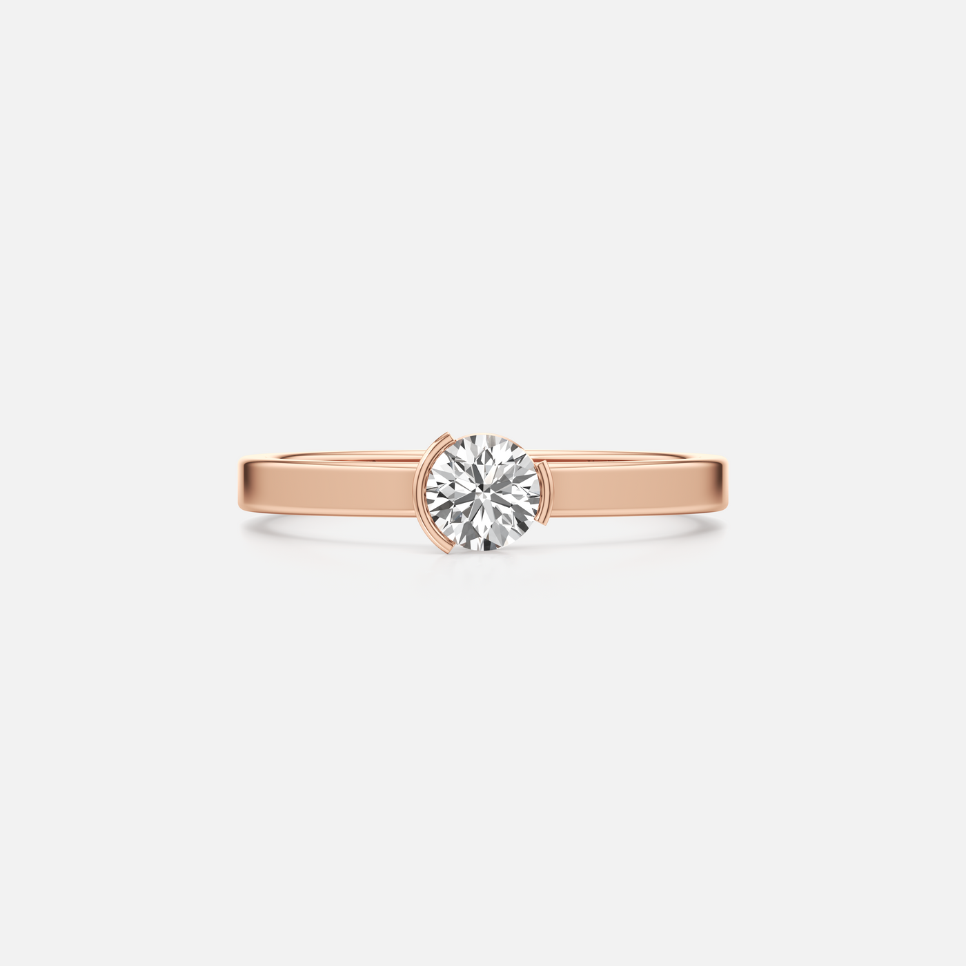 Meta Diamond Round Solitaire Ring