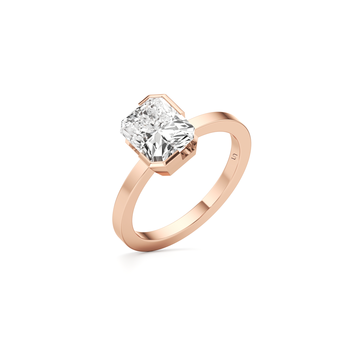 Meta Diamond Radiant Solitaire Ring