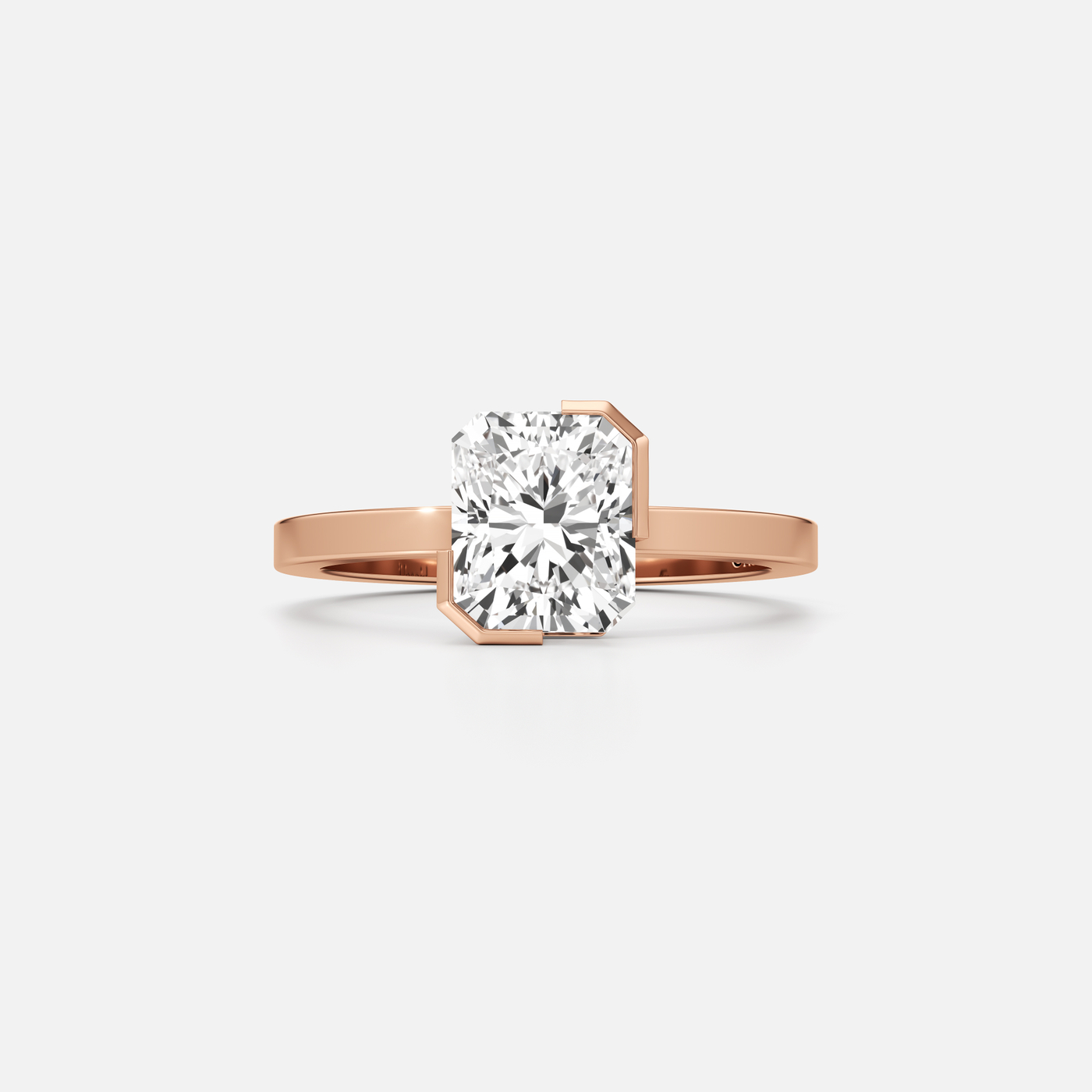 Meta Diamond Radiant Solitaire Ring