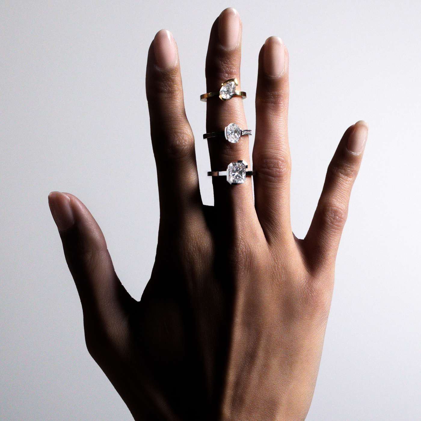 Meta Diamond Radiant Solitaire Ring