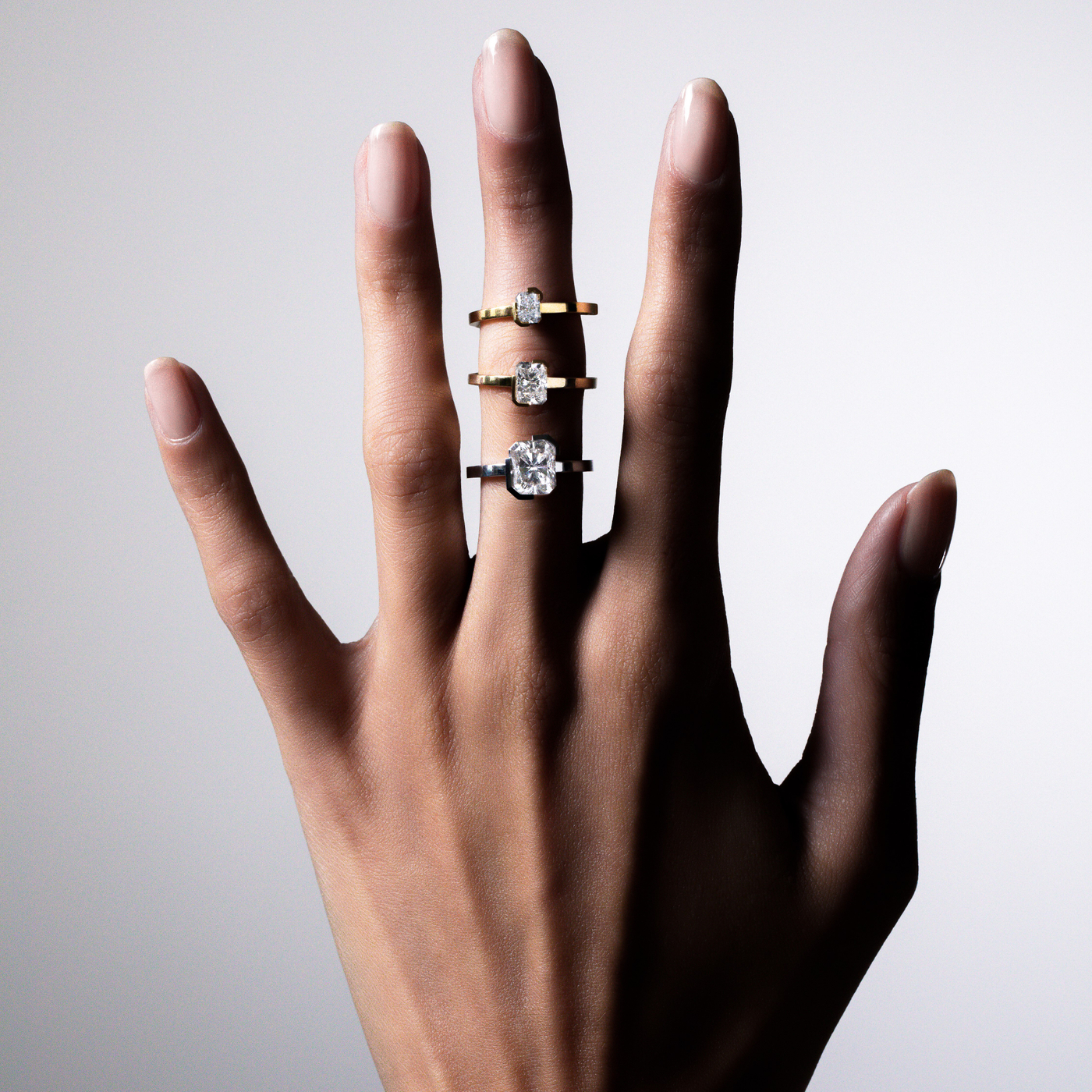 Meta Diamond Radiant Solitaire Ring