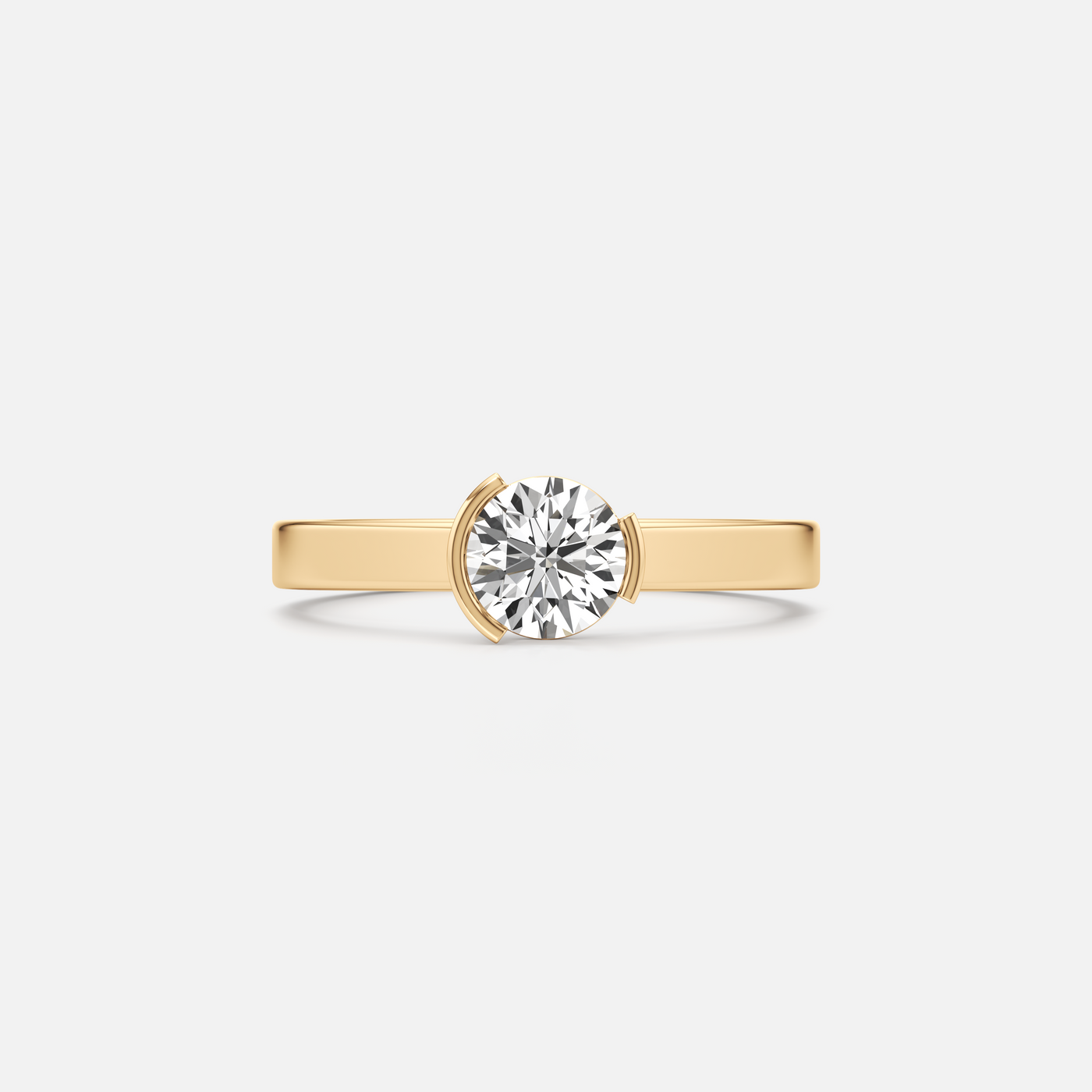 Meta Diamond Round Solitaire Ring