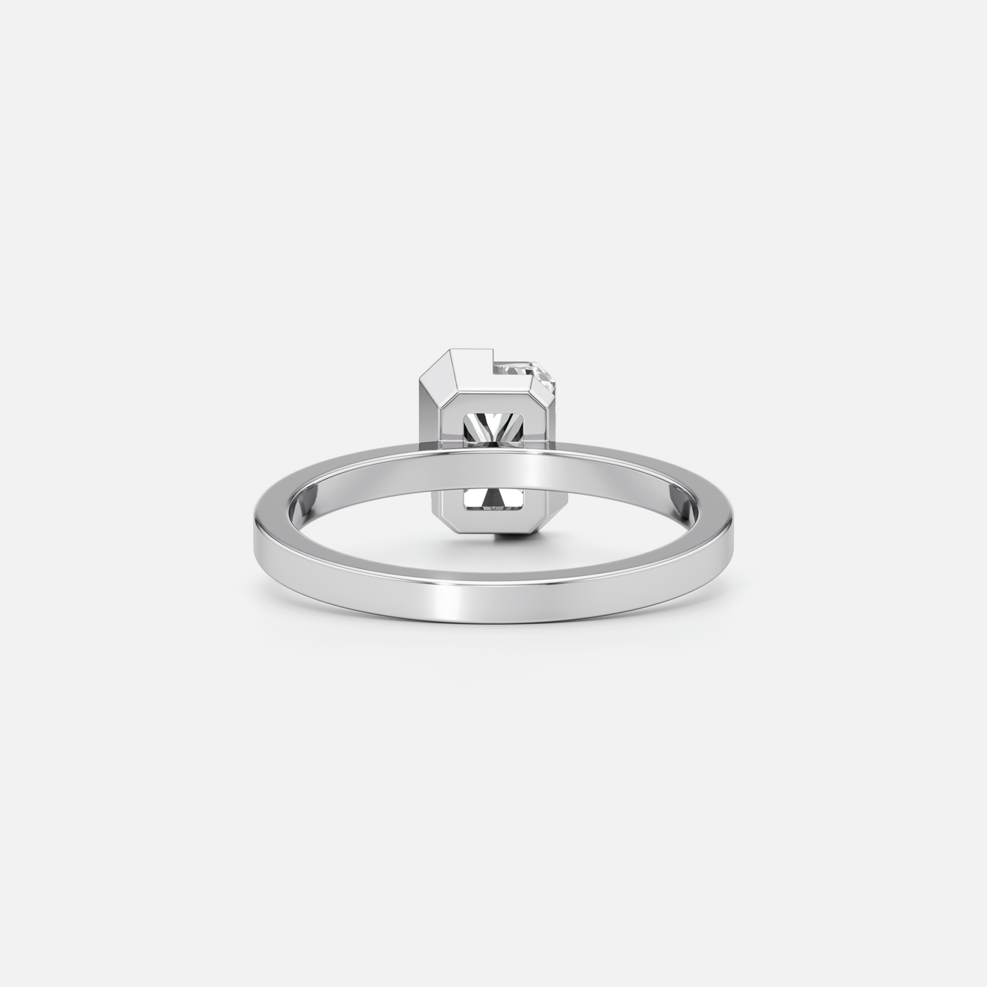 Meta Diamond Radiant Solitaire Ring