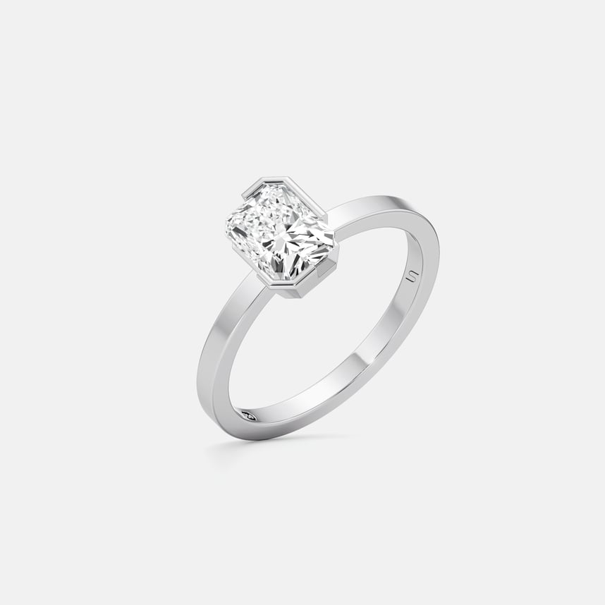 Meta Diamond Radiant Solitaire Ring