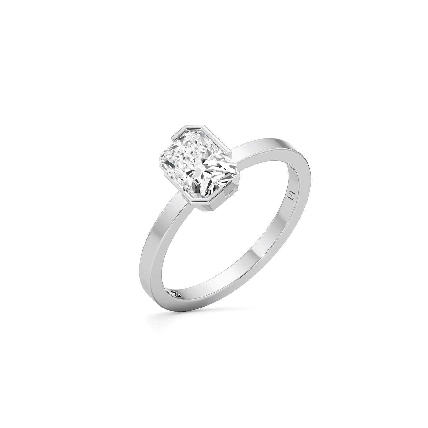Meta Diamond Radiant Solitaire Ring