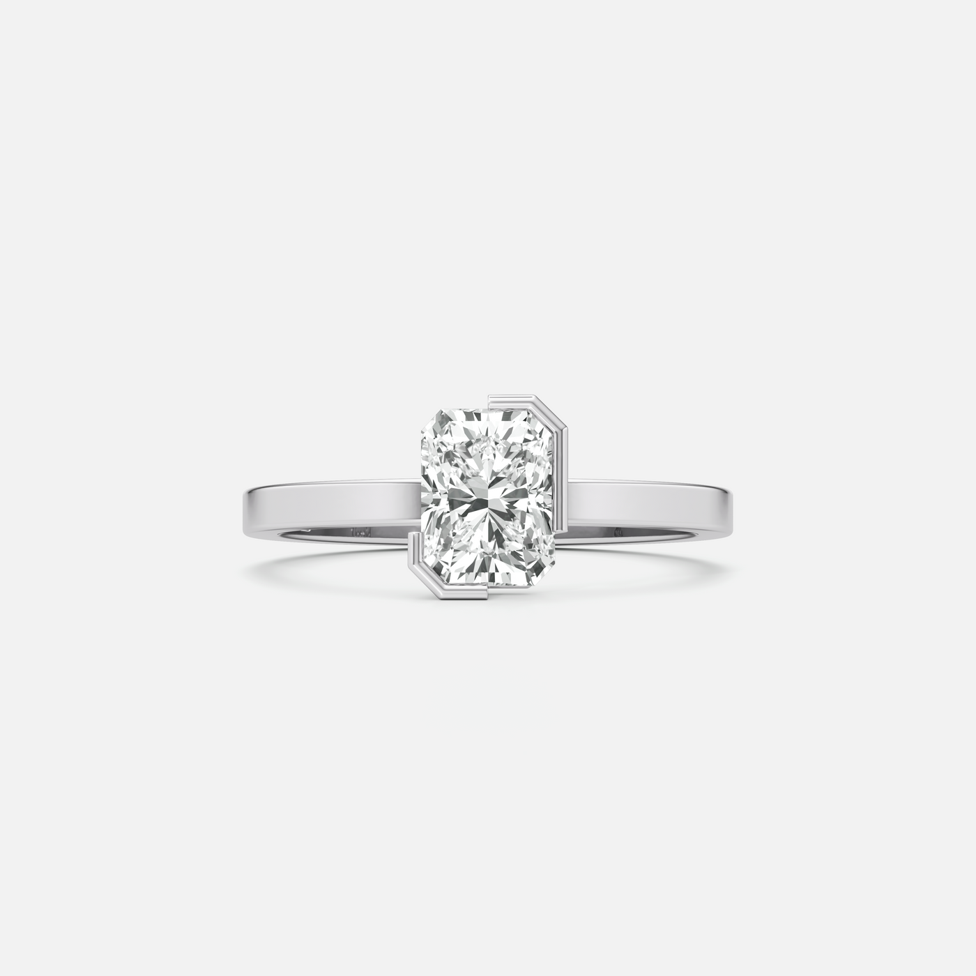 Meta Diamond Radiant Solitaire Ring
