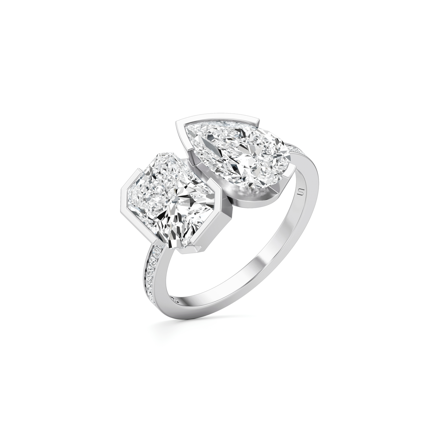 Meta Radiant-Pear Diamond Pavé Ring