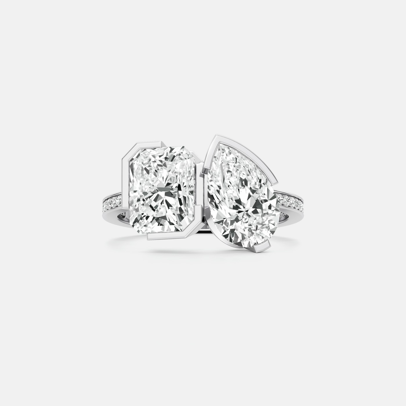 Meta Radiant-Pear Diamond Pavé Ring