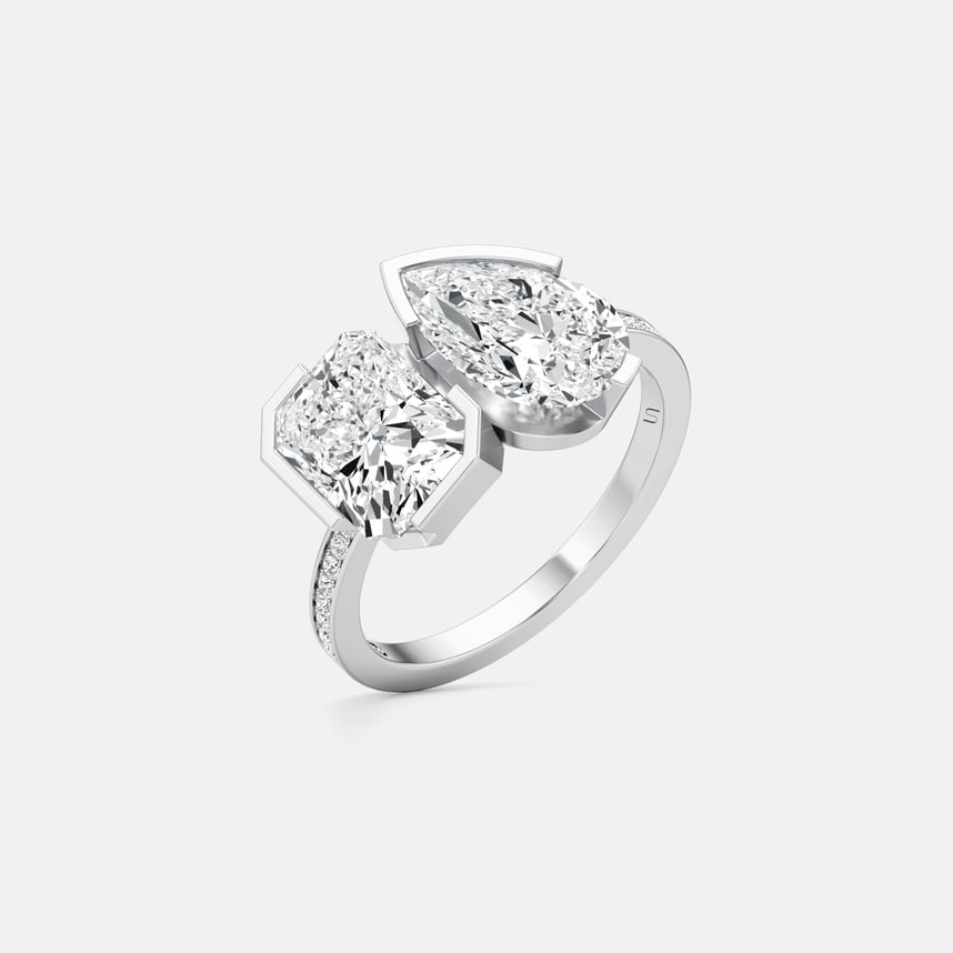 Meta Radiant-Pear Diamond Pavé Ring