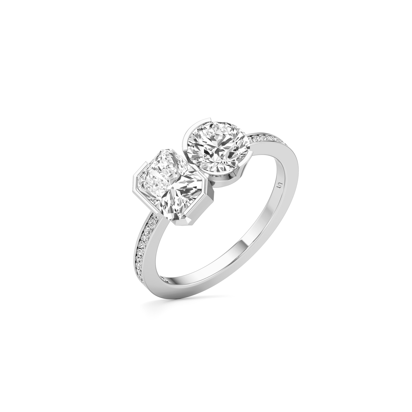 Meta Radiant-Round Diamond Pavé Ring