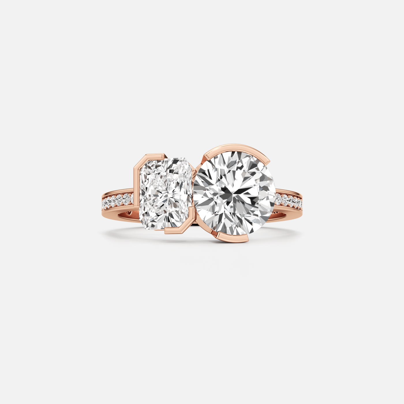 Meta Radiant-Round Diamond Pavé Ring