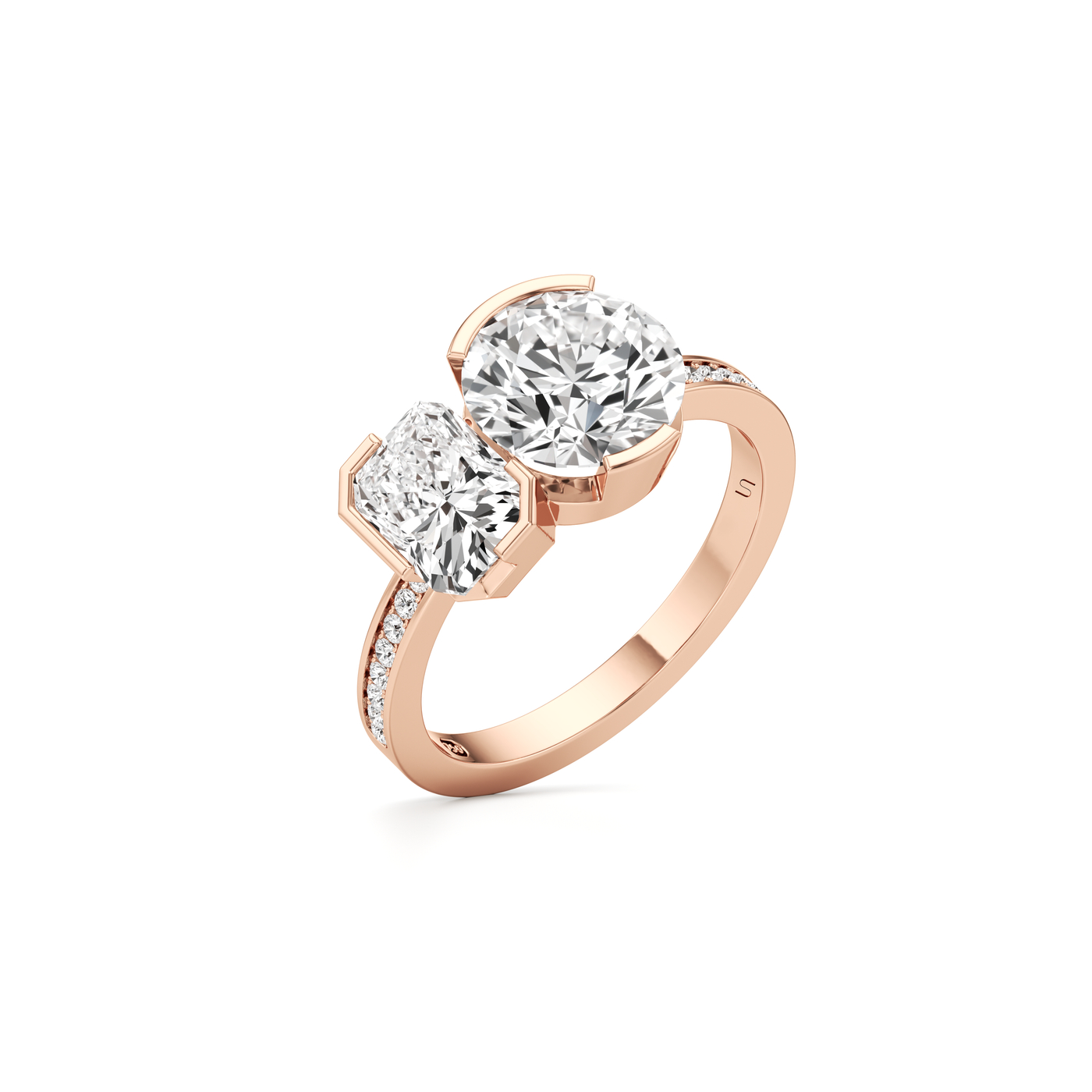 Meta Radiant-Round Diamond Pavé Ring