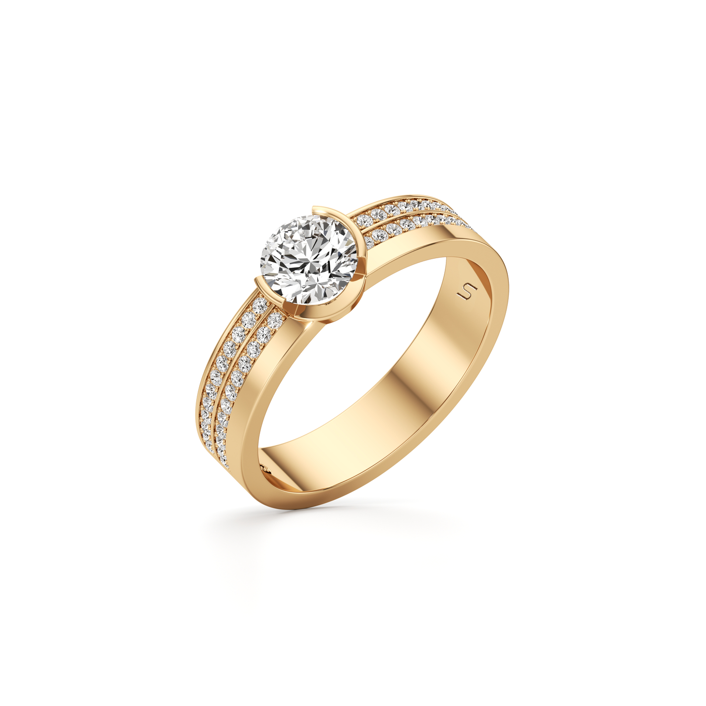 Meta Round Double Pavé Statement Band