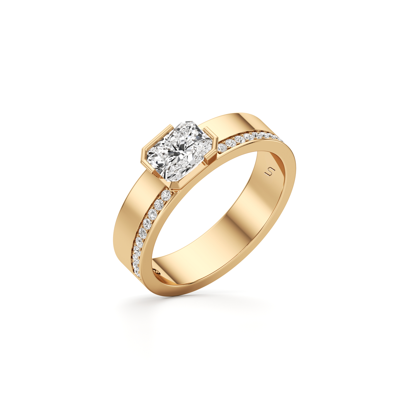 Meta Radiant Pavé Diamond Gold Band