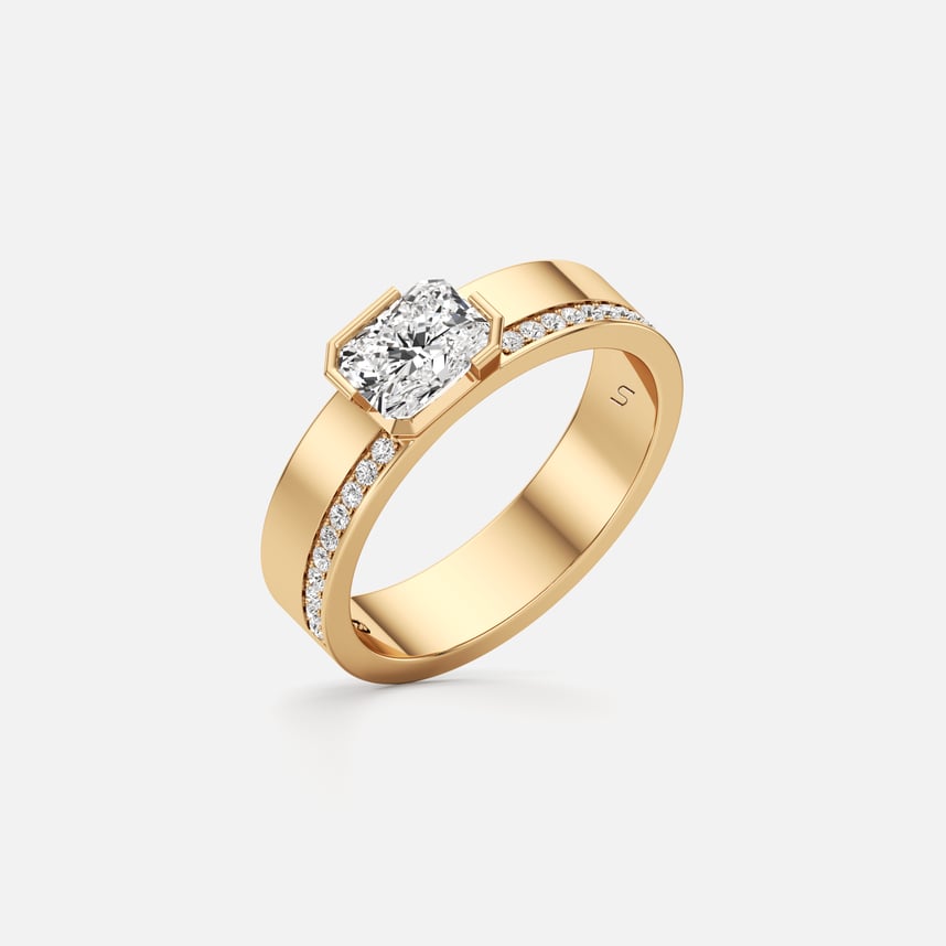 Meta Radiant Pavé Diamond Gold Band
