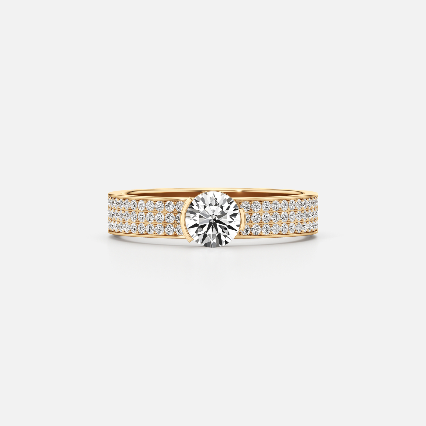 Meta Round Full Pavé Signature Band