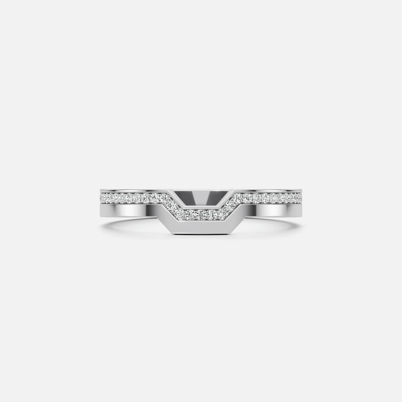 Meta Diamond Stackable Pavé Gold Ring