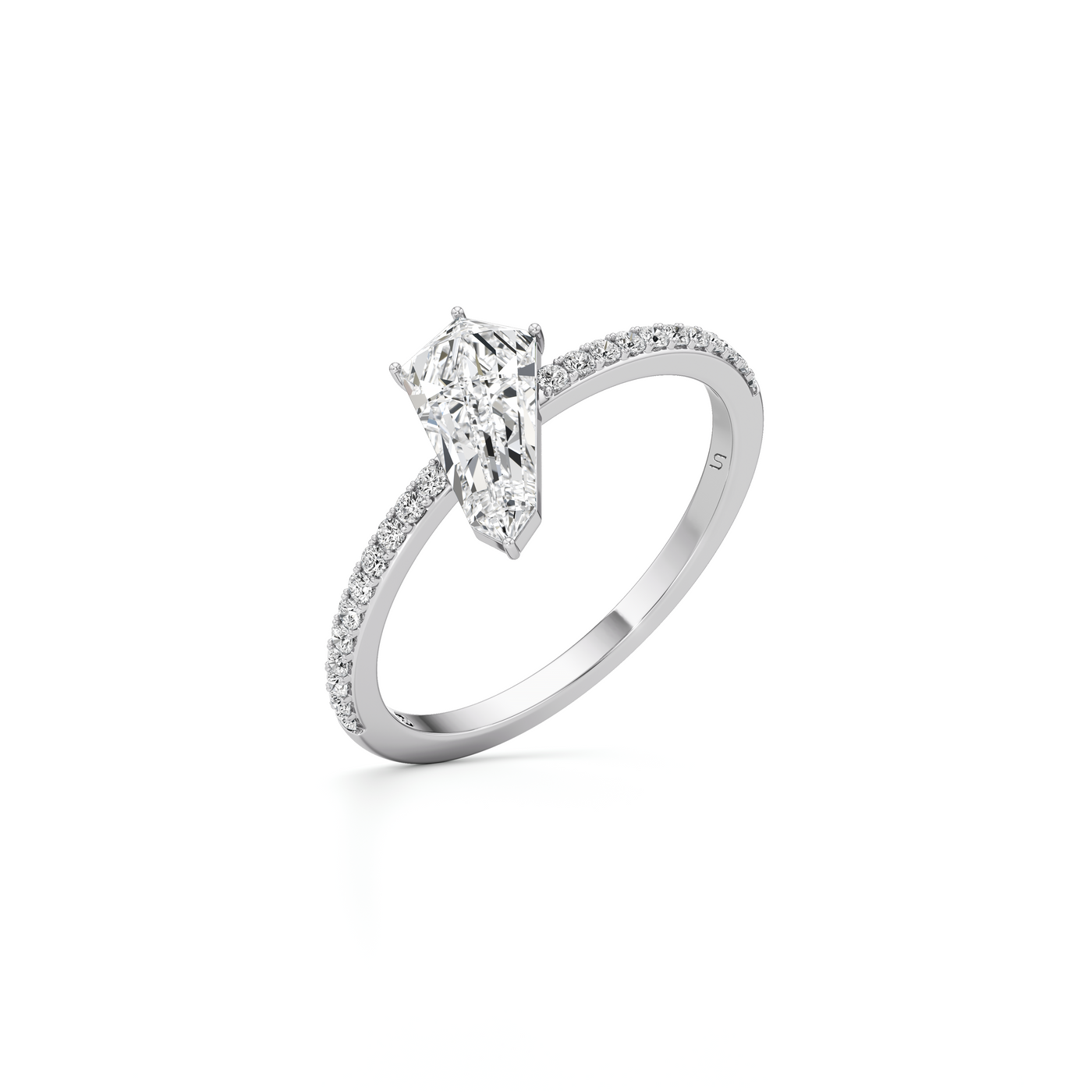 Phoenix Diamond Solitaire Slant Ring