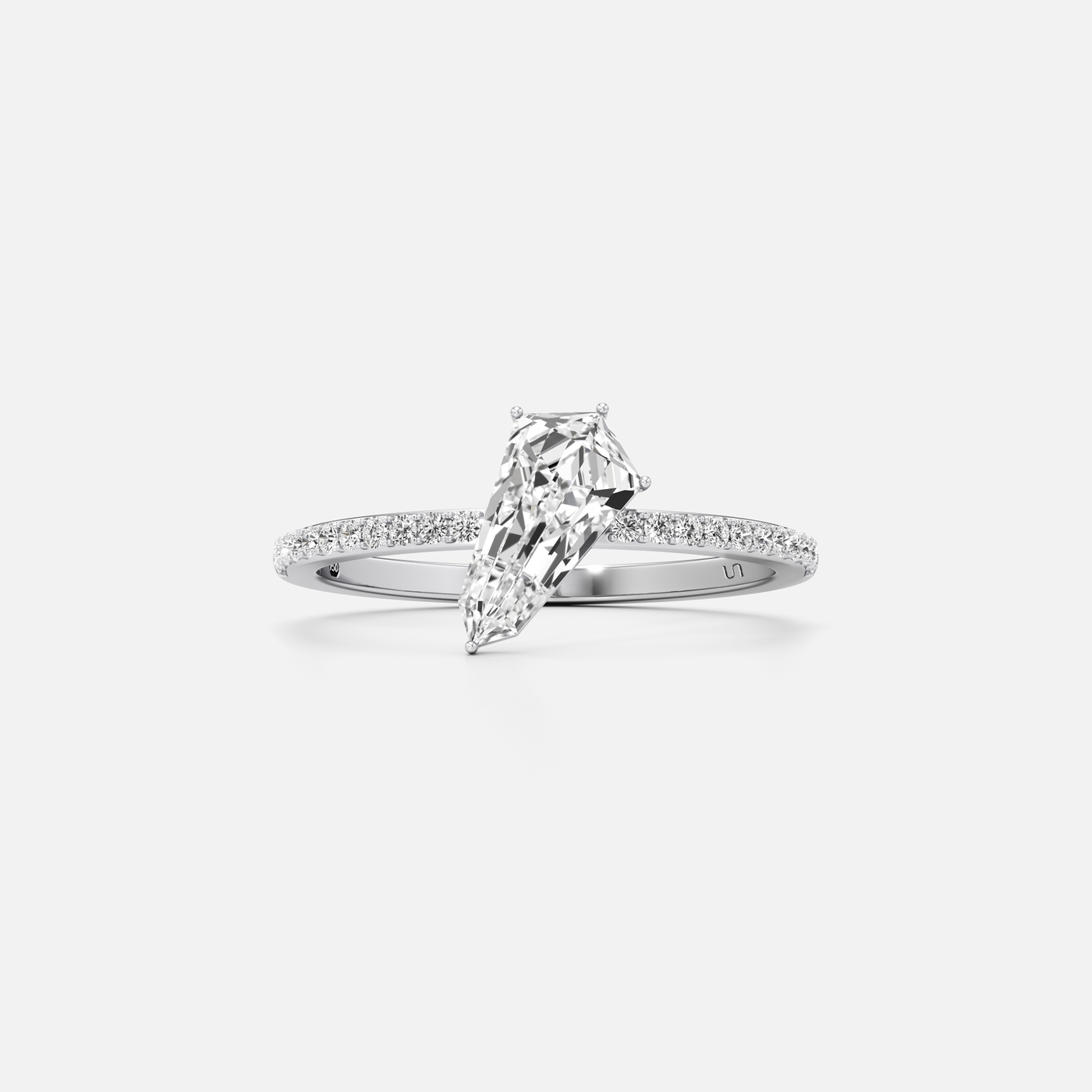 Phoenix Diamond Solitaire Slant Ring