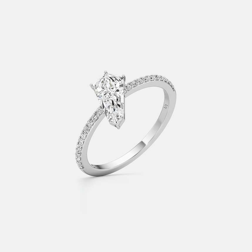 Phoenix Diamond Solitaire Slant Ring