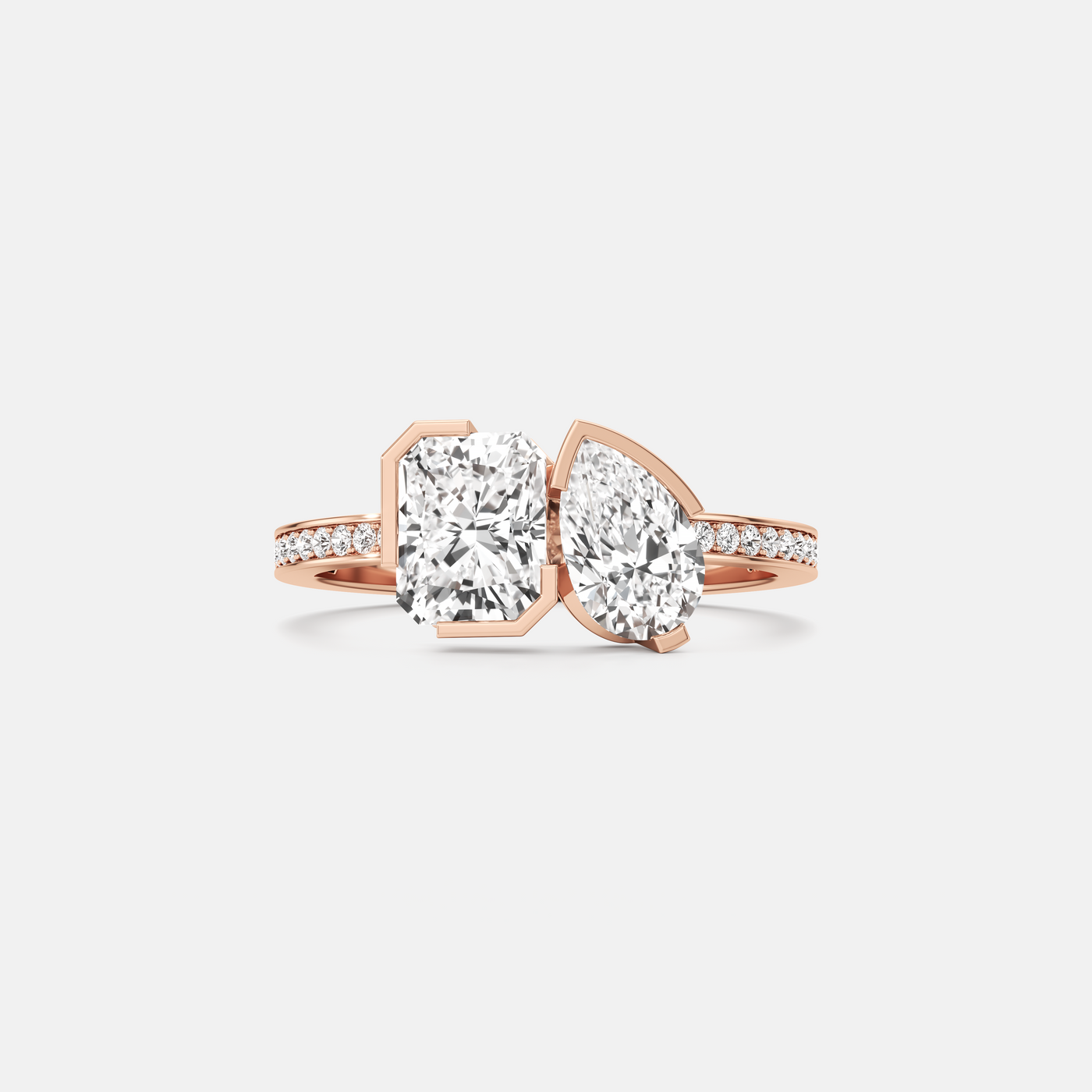 Meta Radiant-Pear Diamond Pavé Ring