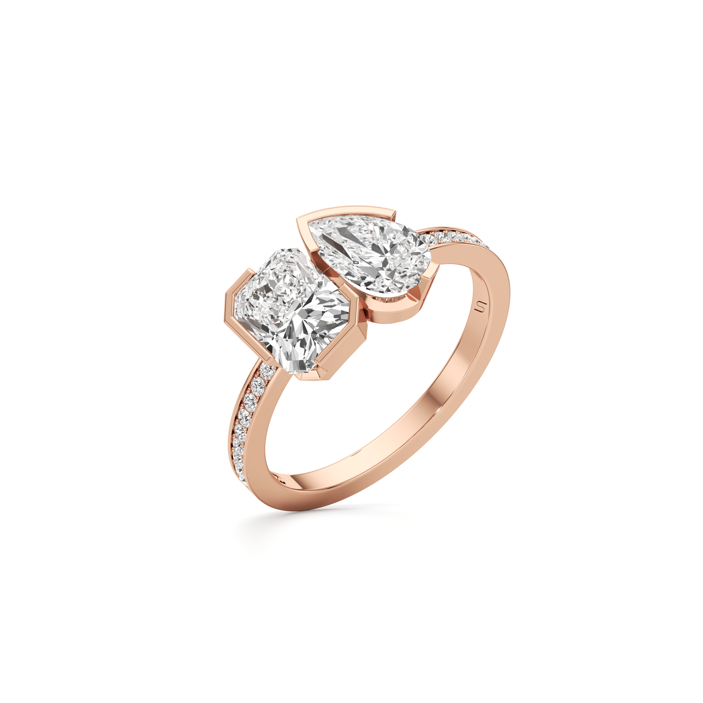 Meta Radiant-Pear Diamond Pavé Ring