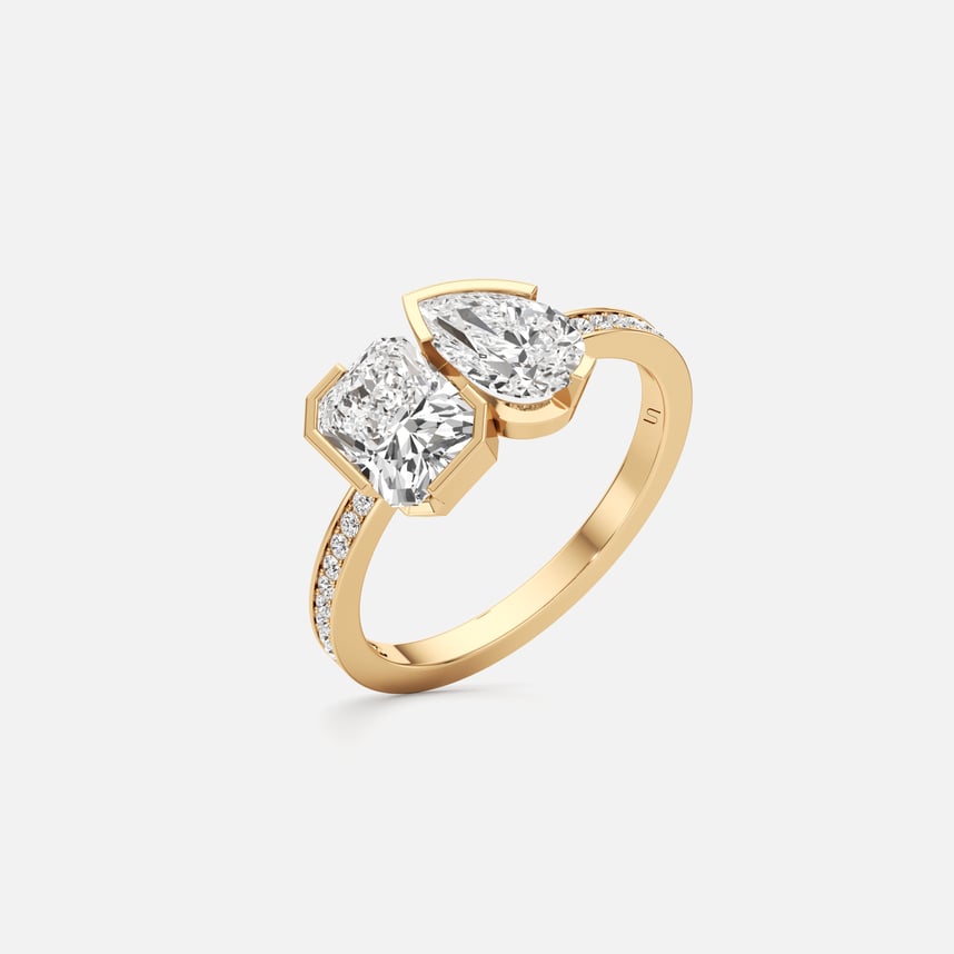 Meta Radiant-Pear Diamond Pavé Ring