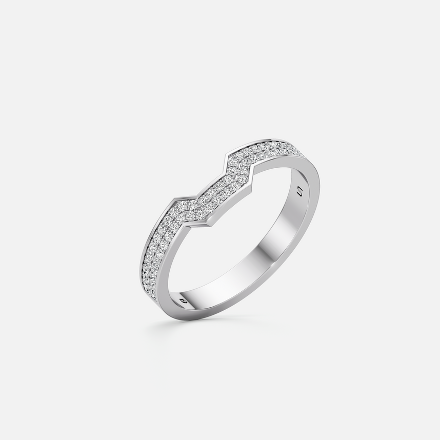 Meta Diamond Stackable Double Pavé Band