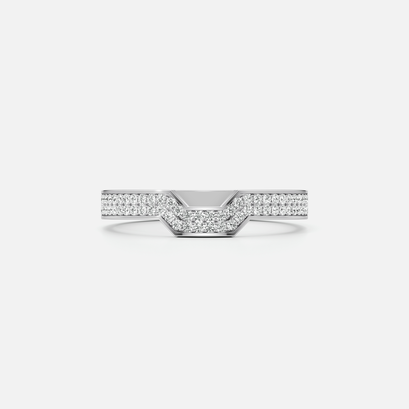 Meta Diamond Stackable Double Pavé Band