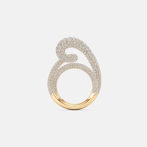 指輪・リング Coil Spiral Pave Ring / 6 Prong #8408 Coil Spiral Ring With a Round Pavé Diamond