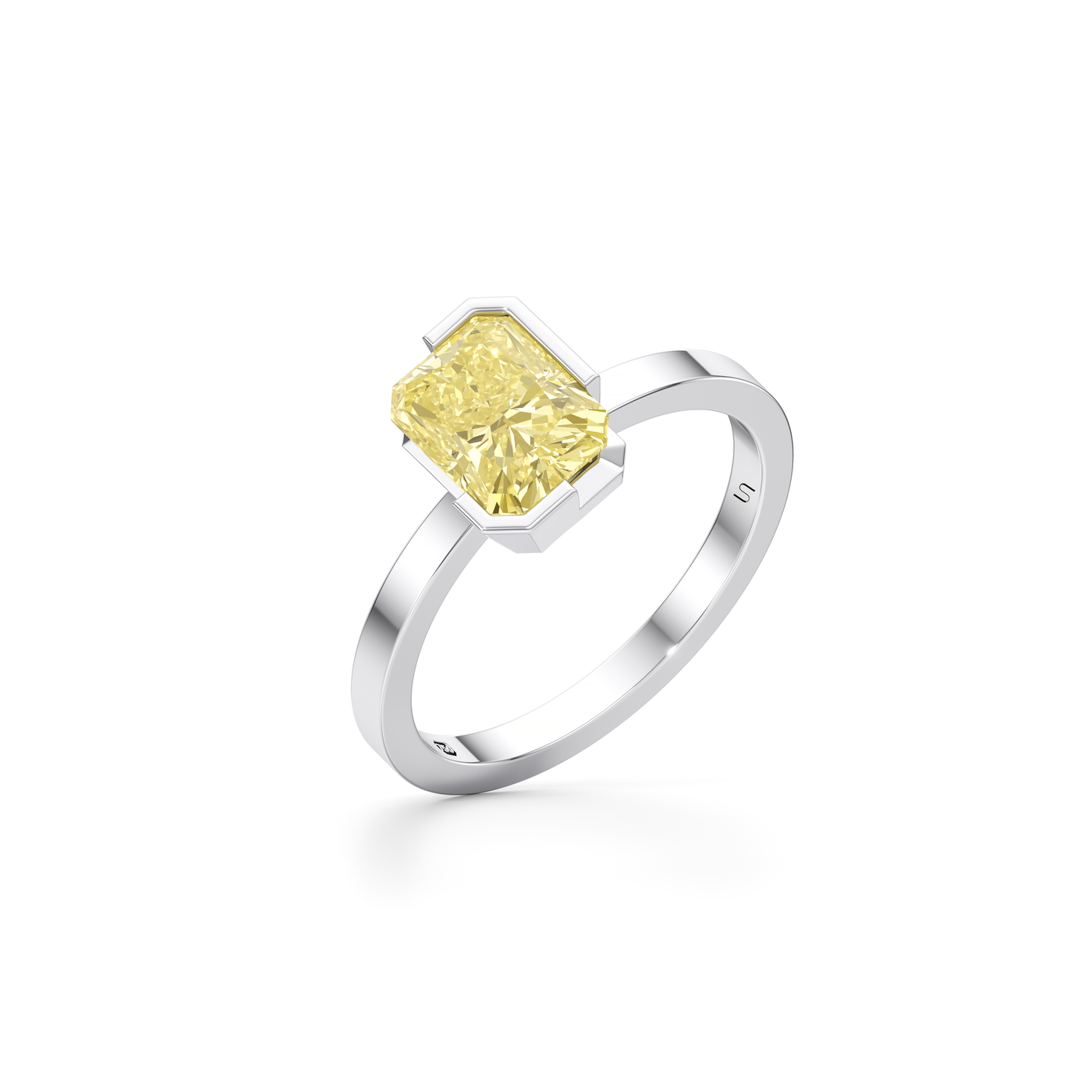 Meta Yellow Diamond Radiant Solitaire Ring
