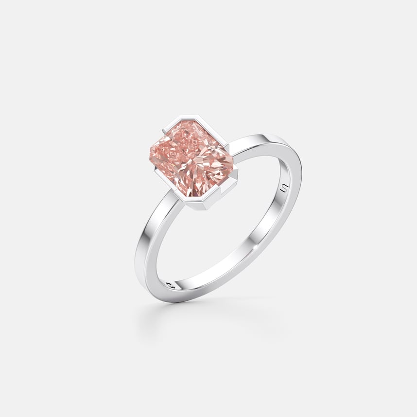 Meta Pink Diamond Radiant Solitaire Ring