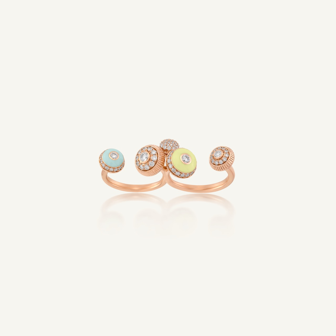 Poetry in Motion Yellow-Green Two-Finger Ring