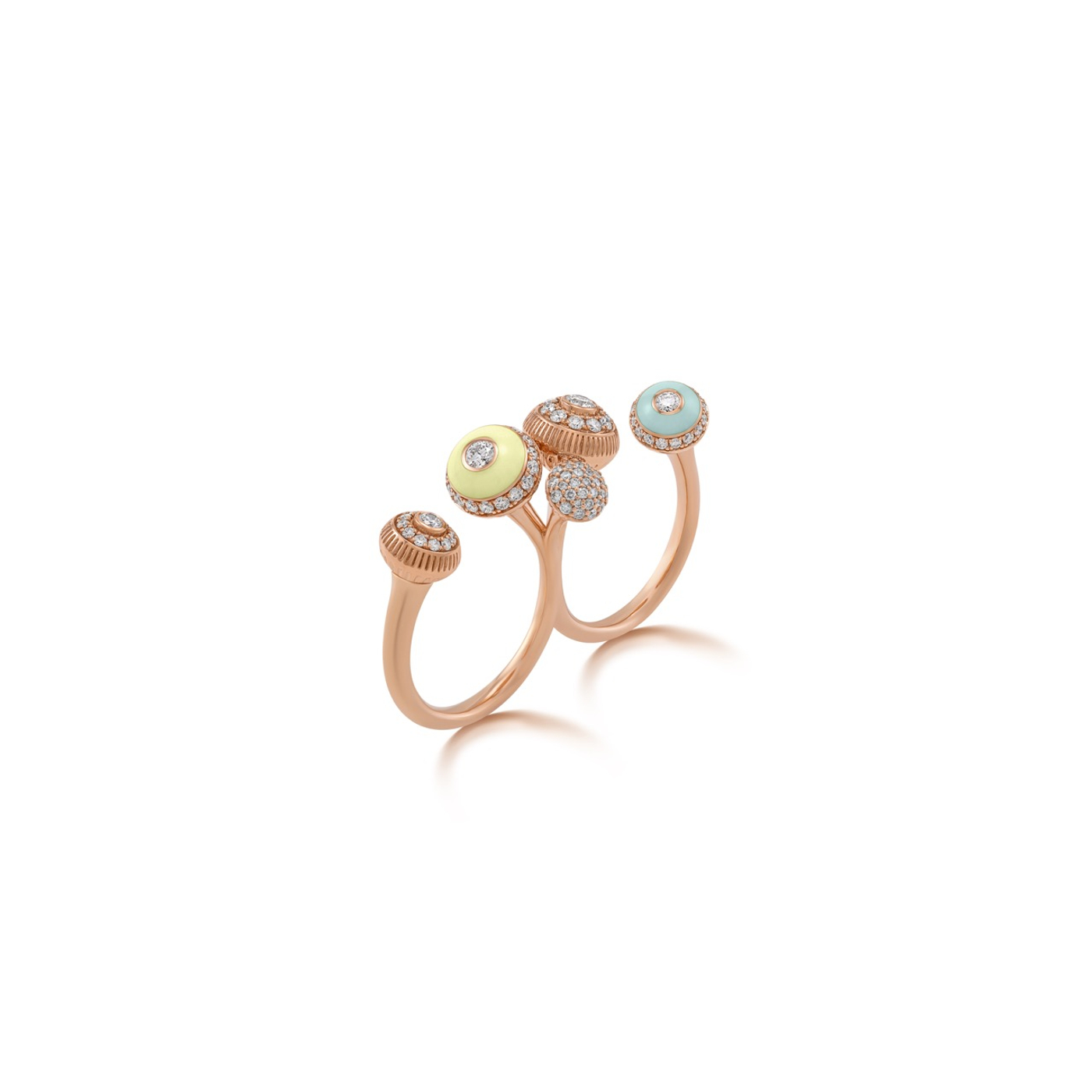 Poetry in Motion Yellow-Green Two-Finger Ring